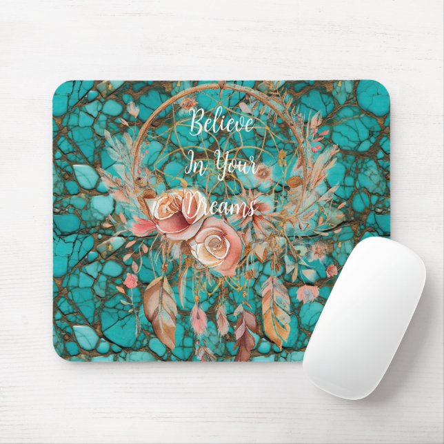 Turquoise Dream Catcher  Mouse Pad (With Mouse)