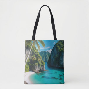 "Turquoise Dreams in Your Hands – Tropical Cove Tote Bag