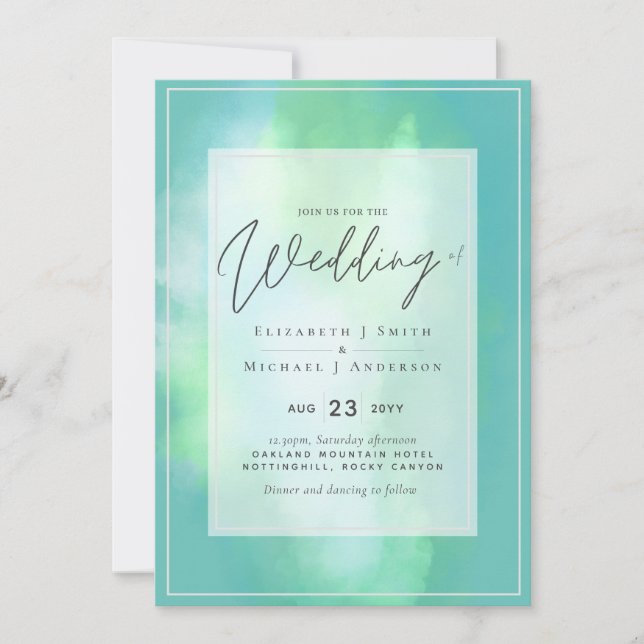 Turquoise Dreams Modern Budget Wedding (Front)
