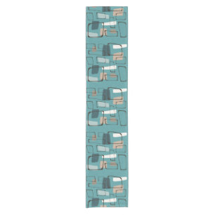 Turquoise Eames Style Art Short Table Runner