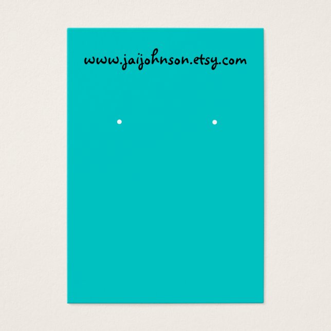 Turquoise Earring Cards Business Cards (Front)