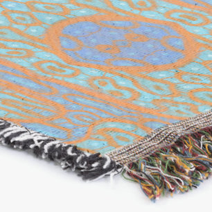 Turquoise\ Eastern Arabesque Pattern Bohemia Throw Blanket