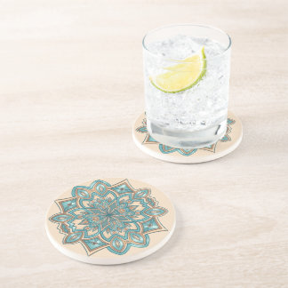 Turquoise Elegance Mandala Coaster