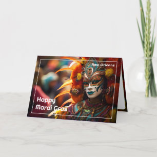 💚💜💛Turquoise Elegance: Mardi Gras Radiance Card