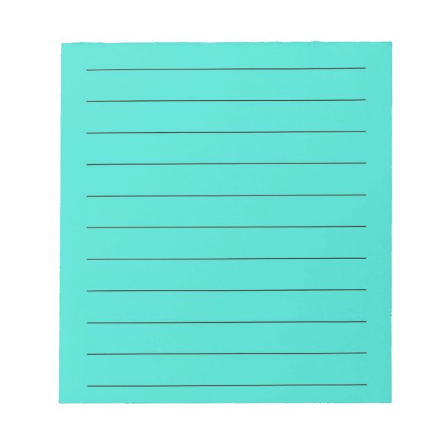 Turquoise Elegant & Vibrant Stationery Notepad (Front)