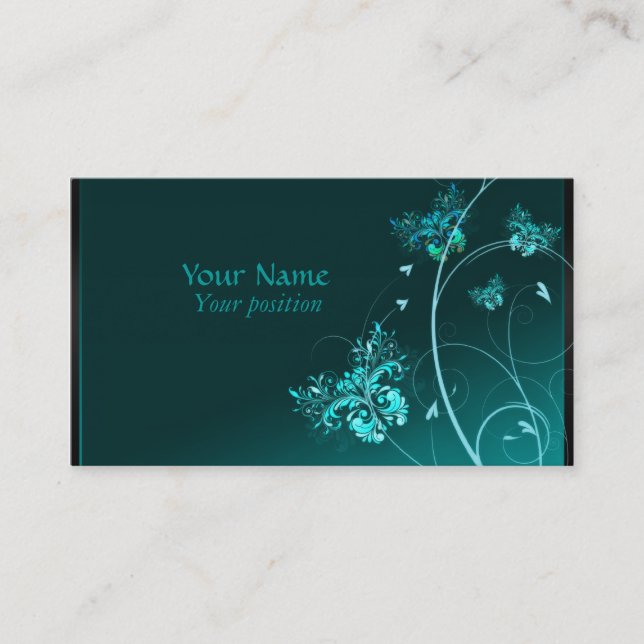 Turquoise Elegants Business Cards (Front)
