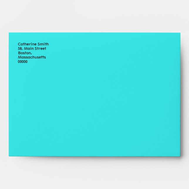 Turquoise Envelope With Damask Inside (Front)