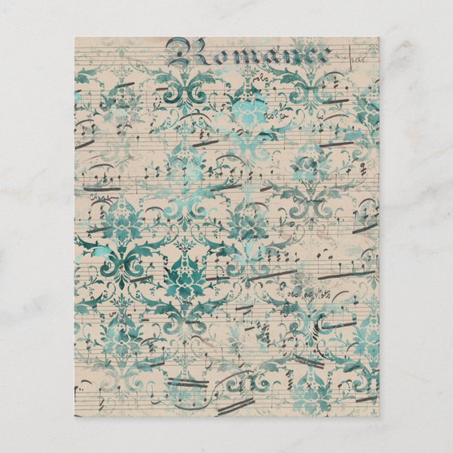 turquoise ephemera music paper (Front)