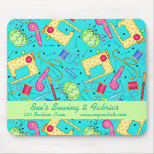 Turquoise Fabric & Sewing Business Mousepad