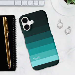 Turquoise Fade Gradient Colour Stripes