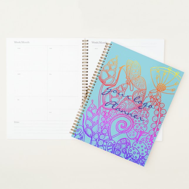Turquoise Fantasy Butterfly  Planner (Display)
