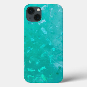Turquoise Faux Glitter Texture iPhone 13 Case
