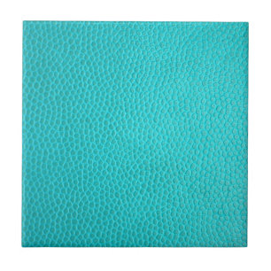 Turquoise Faux Leather Ceramic Tile