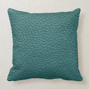 Turquoise Faux Leather Cushion