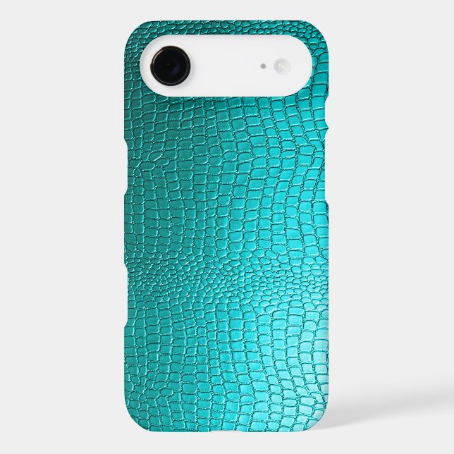 Turquoise Faux Leather Snake-Skin Look Case-Mate iPhone Case (Back)