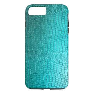 Turquoise Faux Leather Snake-Skin Look iPhone 8 Plus/7 Plus Case