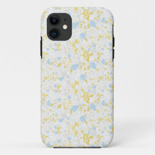 Turquoise Floral Flower Seamless Pattern iPhone 11 Case