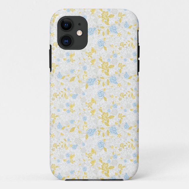 Turquoise Floral Flower Seamless Pattern Case-Mate iPhone Case (Back)