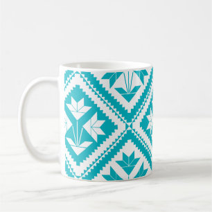Turquoise Floral Quilt Mug