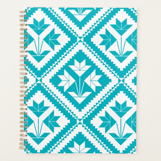 Turquoise Floral Quilt Planner (Front)