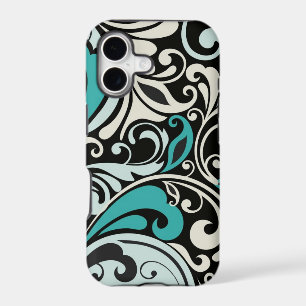 Turquoise Floral Swirls iPhone 5 Case