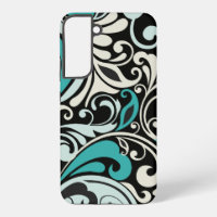 Turquoise Floral Swirls Samsung S22 Case