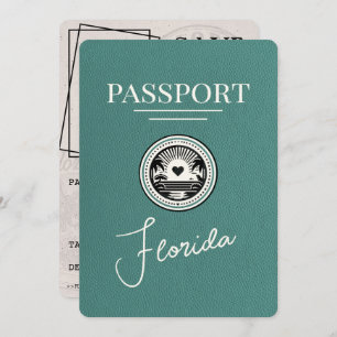 Turquoise Florida Passport Save The Date