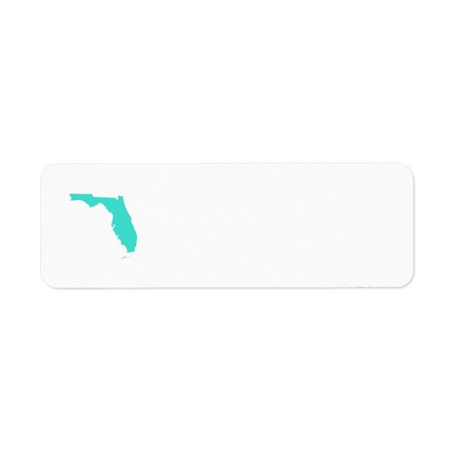 Turquoise Florida Return Address Label (Front)
