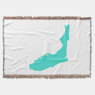 Turquoise Florida Shape Throw Blanket