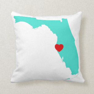 Turquoise Florida with Red Heart Cushion