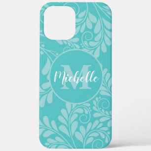 Turquoise Flourish Case with Initial & Name