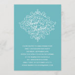 Turquoise Flourish Sweet Sixteen Birthday Party Invitation<br><div class="desc">This elegant sweet sixteen birthday party invite features a pretty calligraphy script,  whimsical vintage flourishes,  and a lovely turquoise blue background</div>