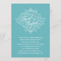 Turquoise Flourish Sweet Sixteen Birthday Party