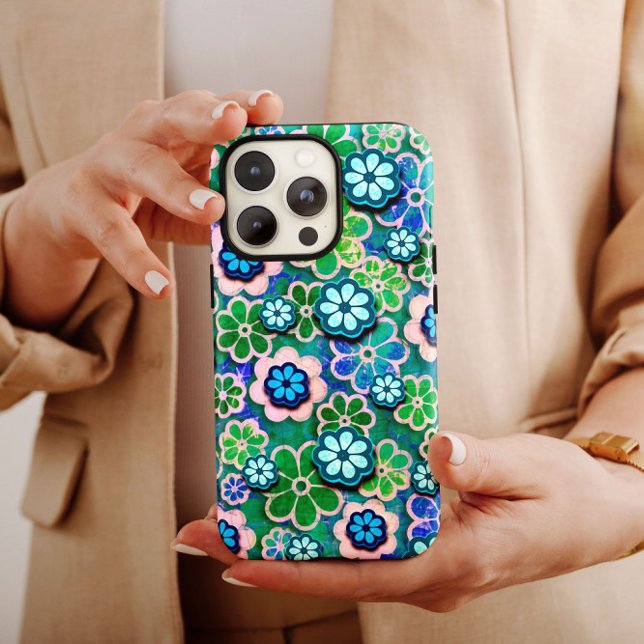 Turquoise Flower Hippie iPhone | Hippie iPhone 13 Case-Mate iPhone Case (Creator Uploaded)