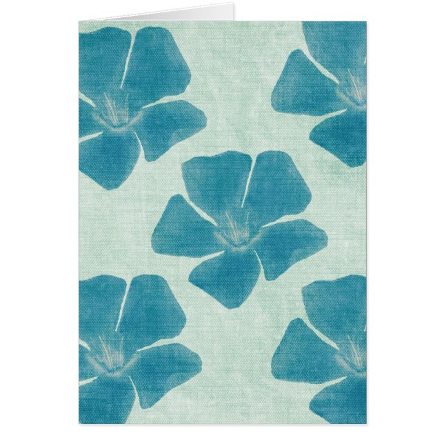 Turquoise Flower Pattern Card (Front)