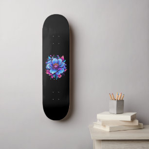 Turquoise Flower Skateboard