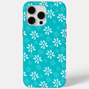 Turquoise Flowers Pattern iPhone 13 Case