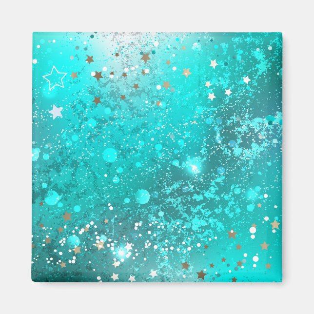 Turquoise Foil Background Magnet (Front)