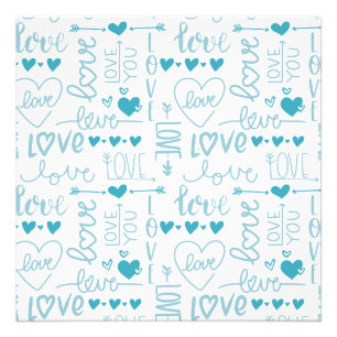 Turquoise Fun and Modern Love and Hearts Wall Art