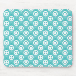 Turquoise Funky Flower Mousepad