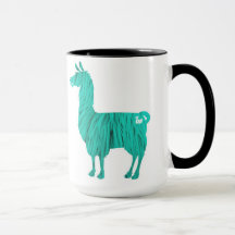 Turquoise Furry Llama Mug
