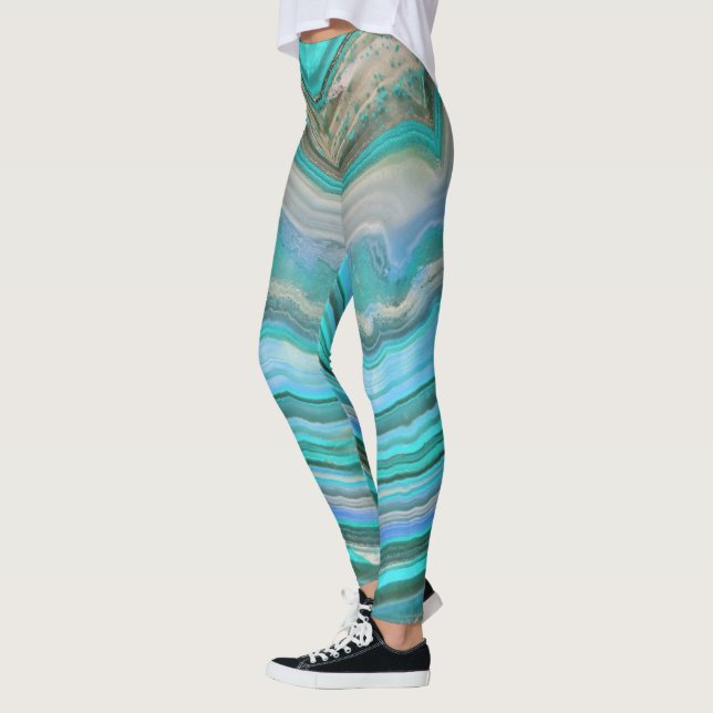 turquoise gem leggings (Left)