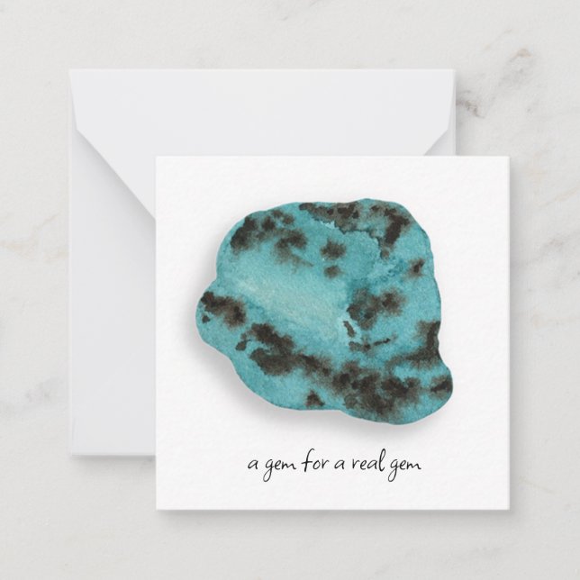*~*  TURQUOISE Gemstone AP64 Flat Note Card (Front)
