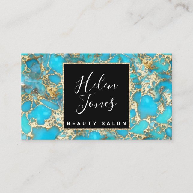 turquoise gemstone business card (Front)