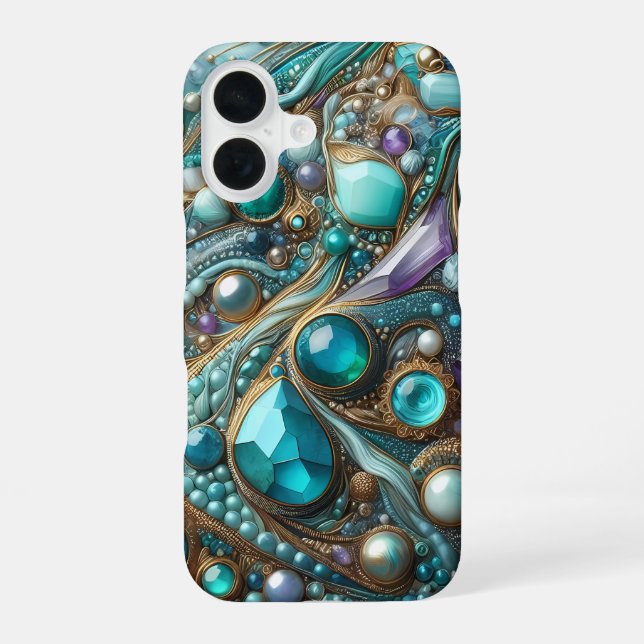 Turquoise Gemstone iPhone Case Slim (Back)