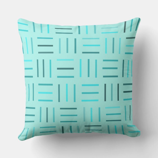 Turquoise Geometric Cushion (Back)
