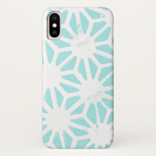 Turquoise geometric pattern iPhone x case