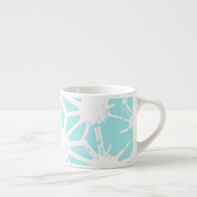 Turquoise geometric pattern espresso cup (Right)