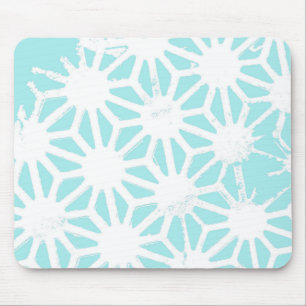 Turquoise geometric pattern mouse pad