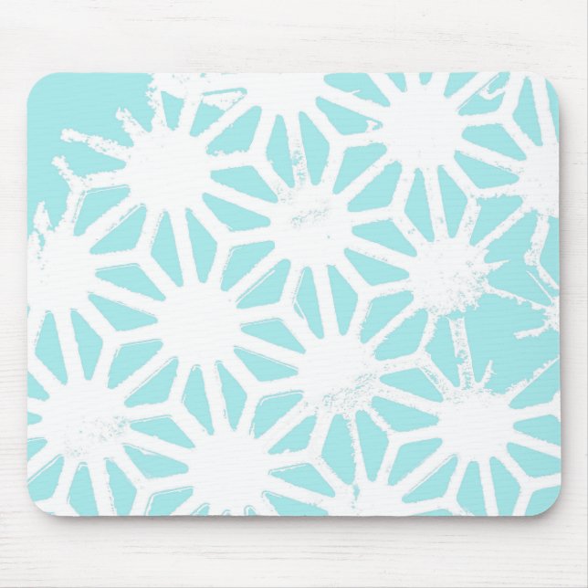 Turquoise geometric pattern mouse pad (Front)